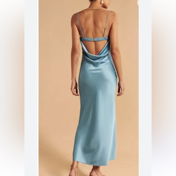 Abercrombie Blue Satin Dress - Picture 2 of 7